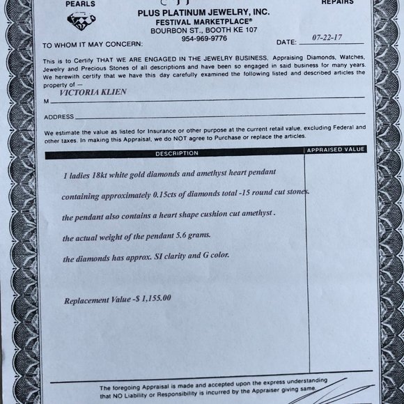 Heart pendant 18K WG - Picture 11 of 15